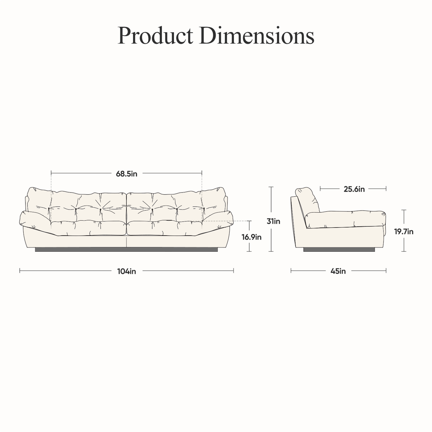 Malino Cloud Sofa Sleeper Modular Couch