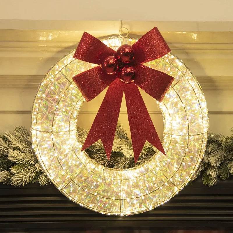 Christmas LED Bow Metal Garland Lights