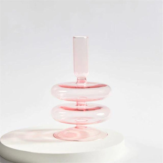 Colored Glass Candleholder