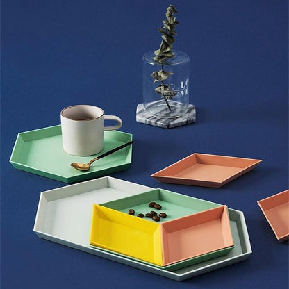 Geometric Multi-functional Tray Set