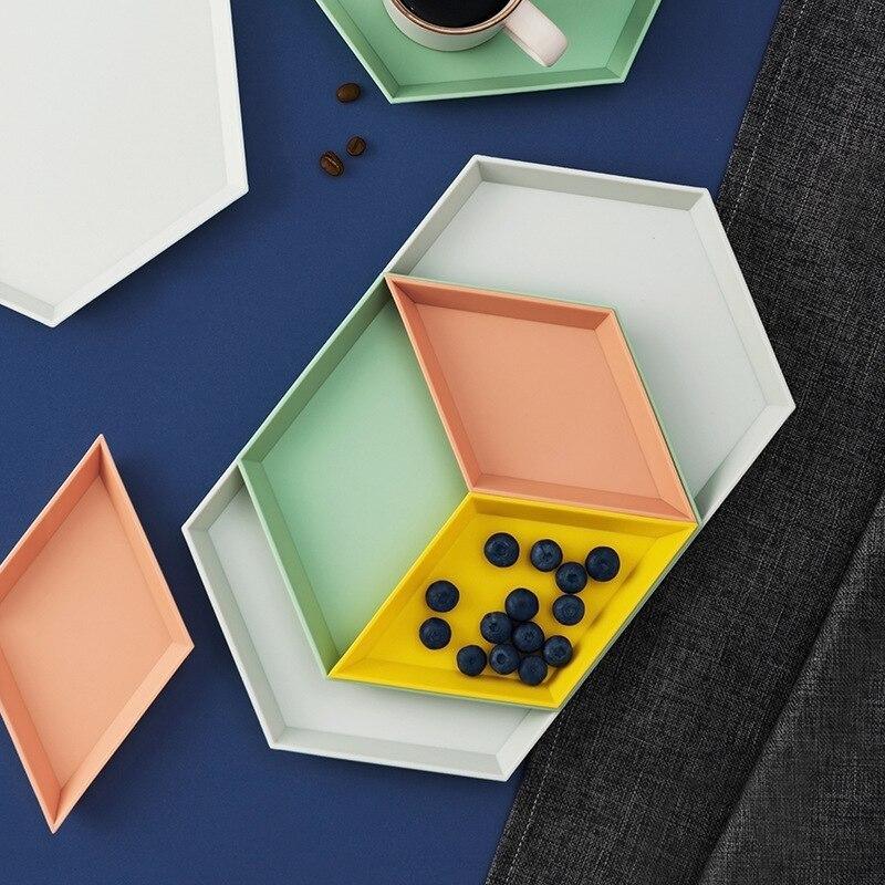 Geometric Multi-functional Tray Set