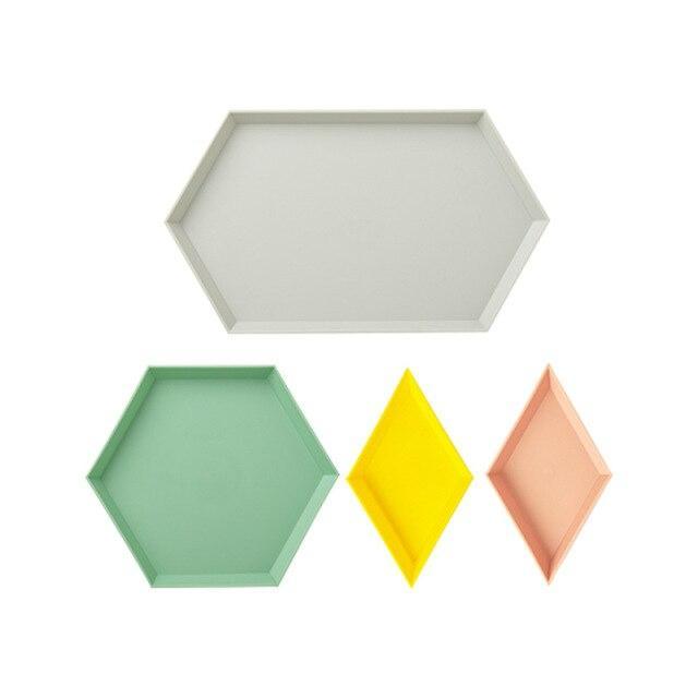 Geometric Multi-functional Tray Set