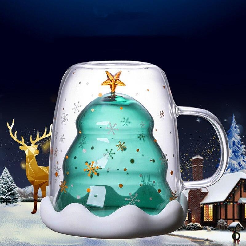 Inverted Christmas Tree Double Glass Mug (300ml)