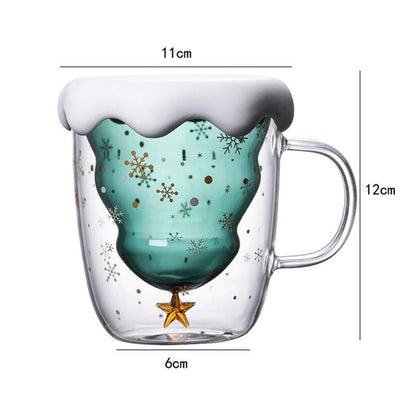 Inverted Christmas Tree Double Glass Mug (300ml)