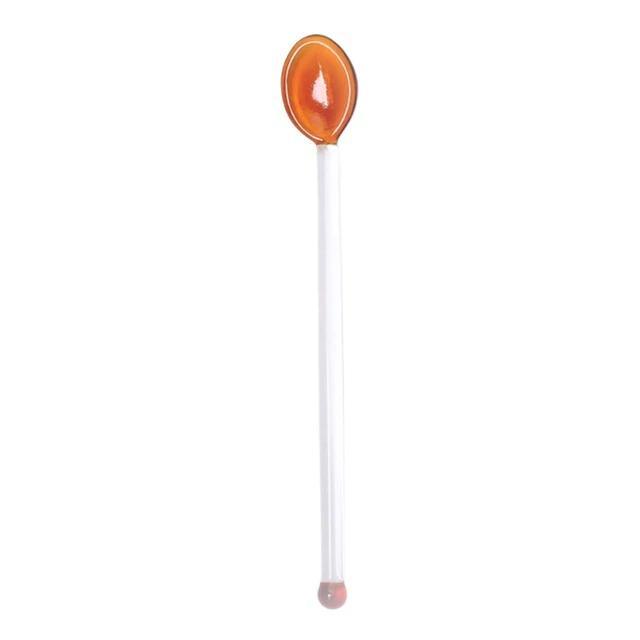 Long Handle Colorful Glass Spoon