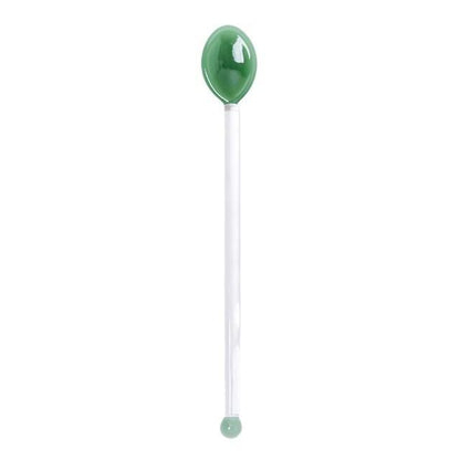 Long Handle Colorful Glass Spoon