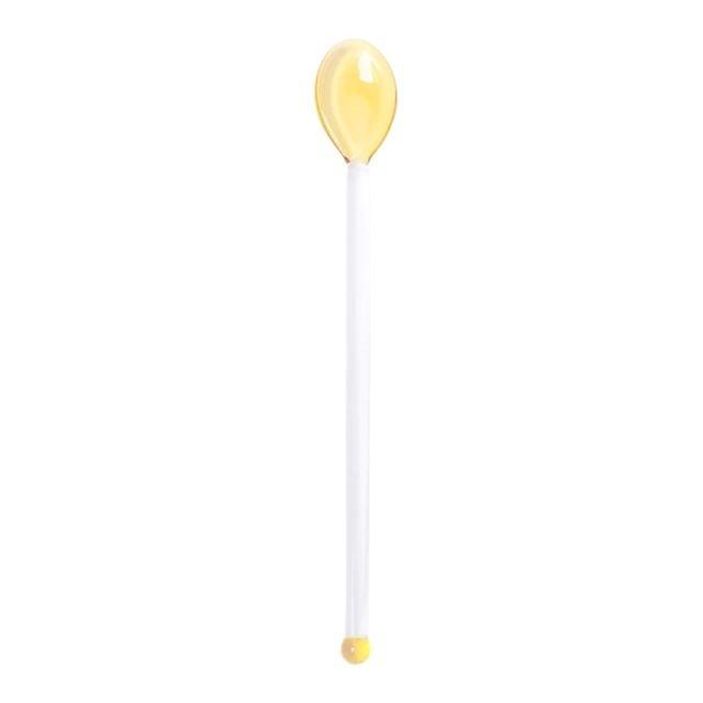 Long Handle Colorful Glass Spoon