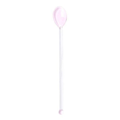 Long Handle Colorful Glass Spoon