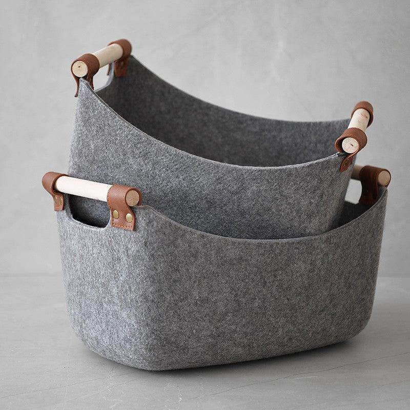 Multi-Purpose Grey Felt Storage Basket