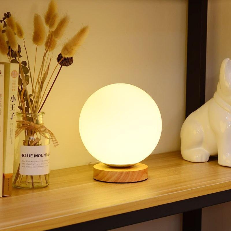 Nordic LED Bedside Table Lamp Ball Shaped