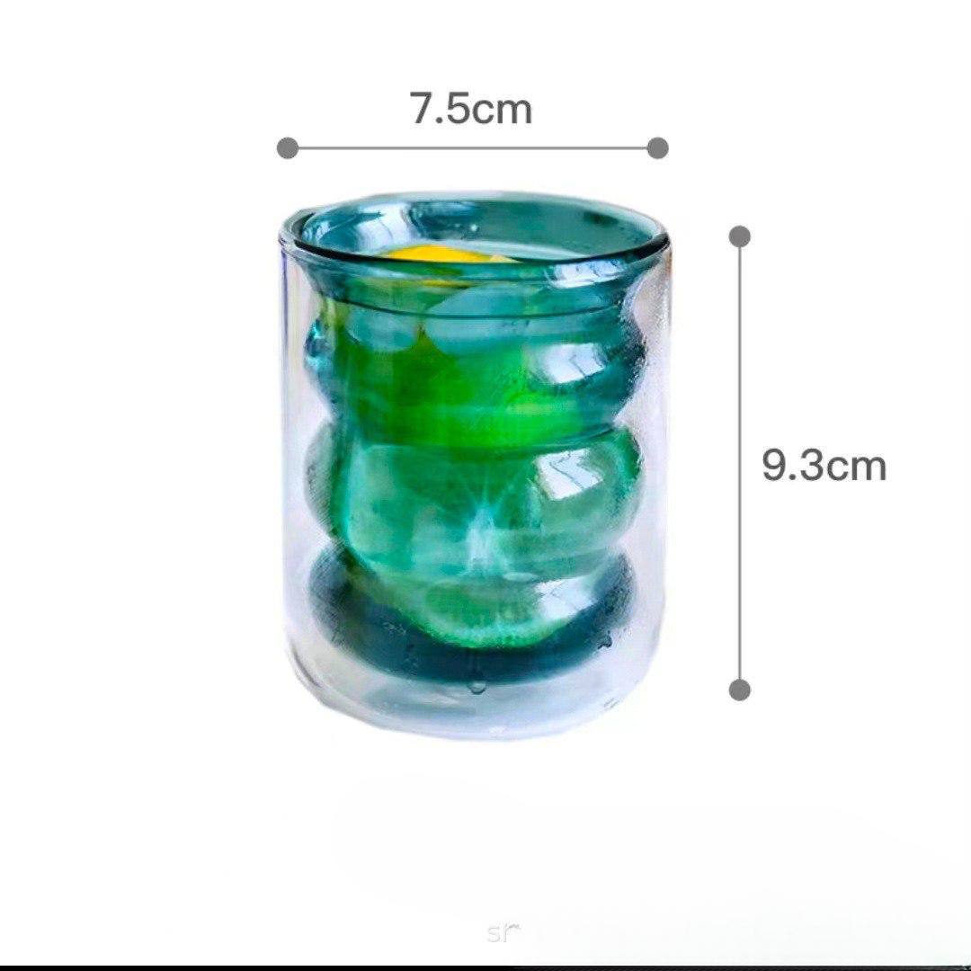 Finnish Double Layer Bubble Glass Cup