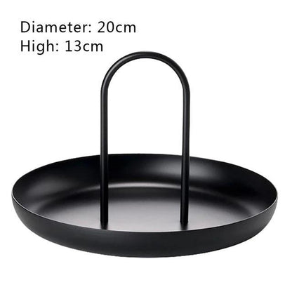 Stainless Steel Round Serving Tray With Handle 20*13cm