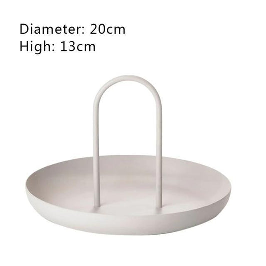 Stainless Steel Round Serving Tray With Handle 20*13cm