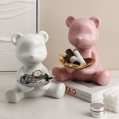 Teddy Figurine Jewelry Holder