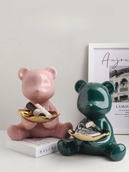 Teddy Figurine Jewelry Holder