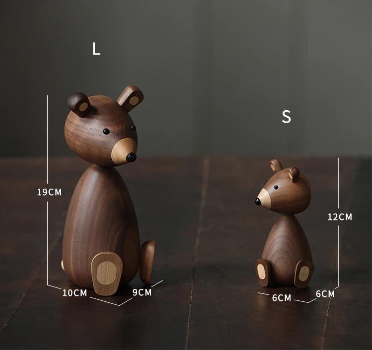 Walnut Wood Bear Figurine